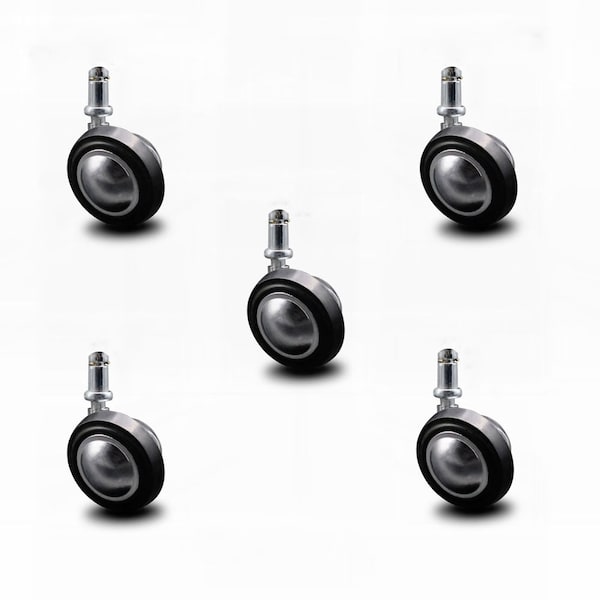 Service Caster 2.25 Inch Bright Chrome Soft Tread Ball Caster-7/16 Inch Grip Ring Stem, 5PK SCC-GR01S214-DCR-BC-71678-5 - main